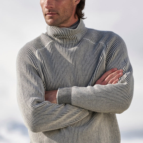 Men's ribbed turtleneck sweater for timeless winter style