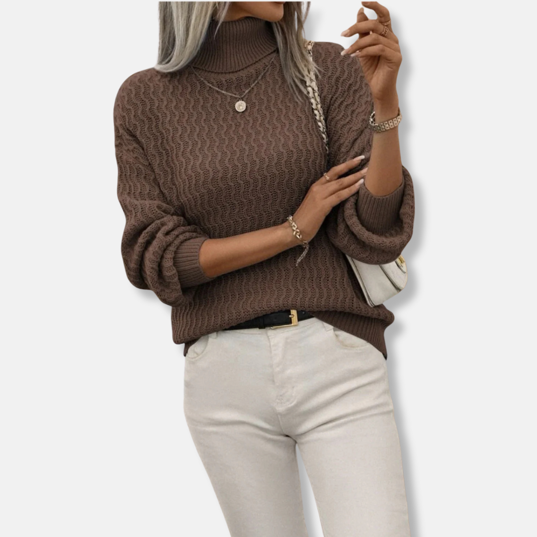 Isla Turtleneck Sweater | Relaxed Fit Textured Sweater