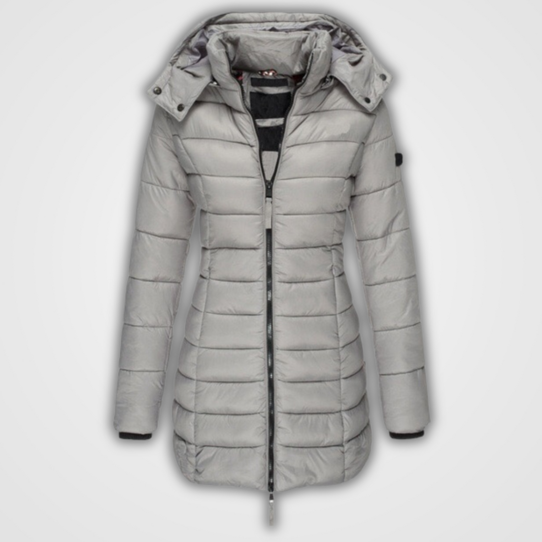 Elegant urban style winter coat for women with stand collar