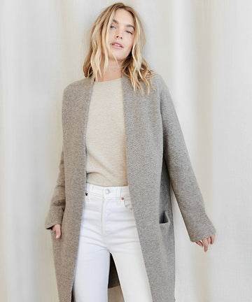 Women's minimalist open-front cardigan