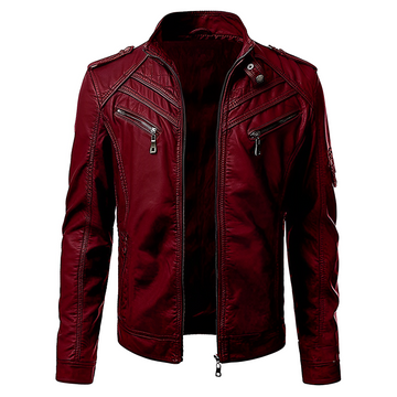 Men's casual jacket with stand collar