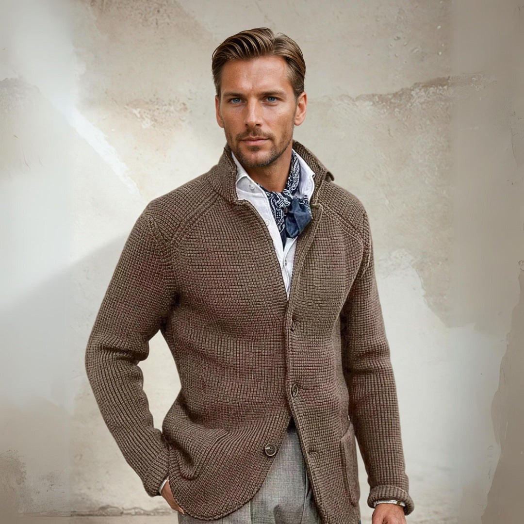 Men’s Waistcoat – Tailored Fit – Wool Blend – High Collar – Button Front – Smart Casual