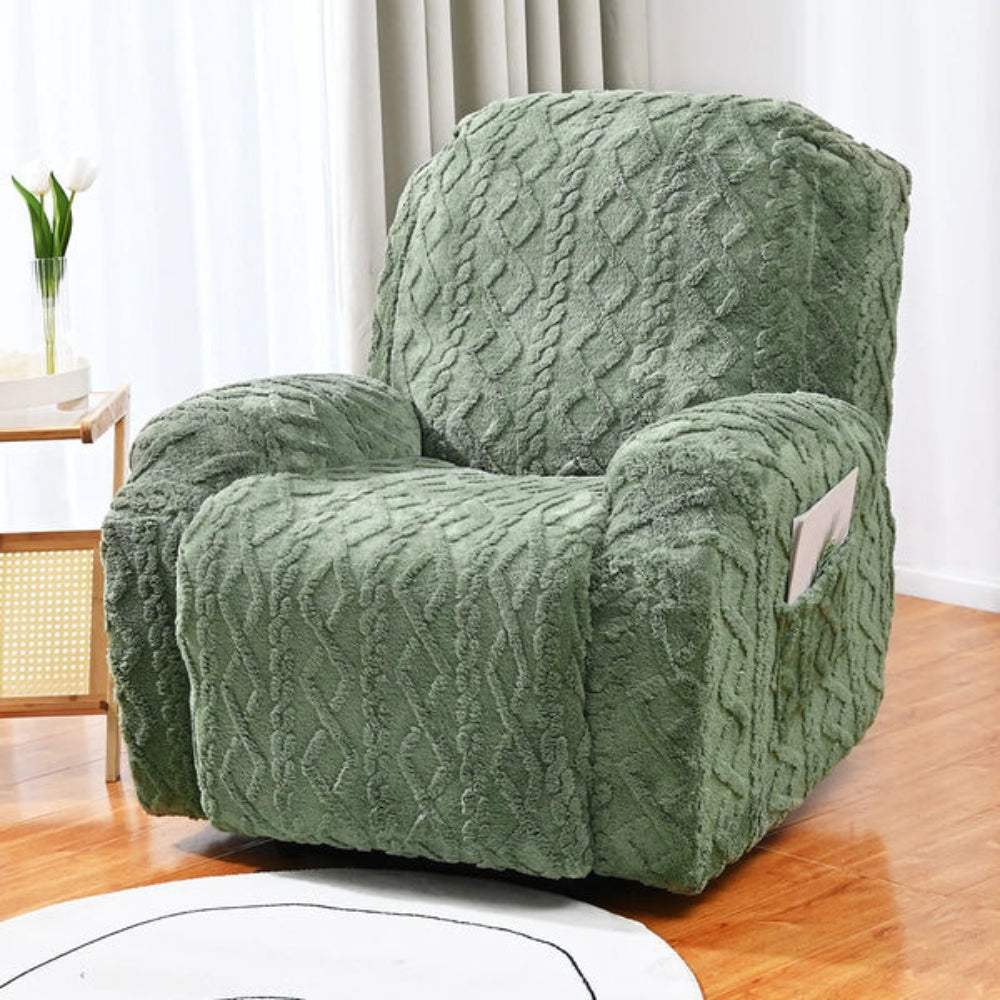 Plush Jacquard Stretch Fit Recliner Slipcover