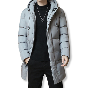Stefano Hooded Puffer Jacket | Quilted Mid-Thigh Jacket