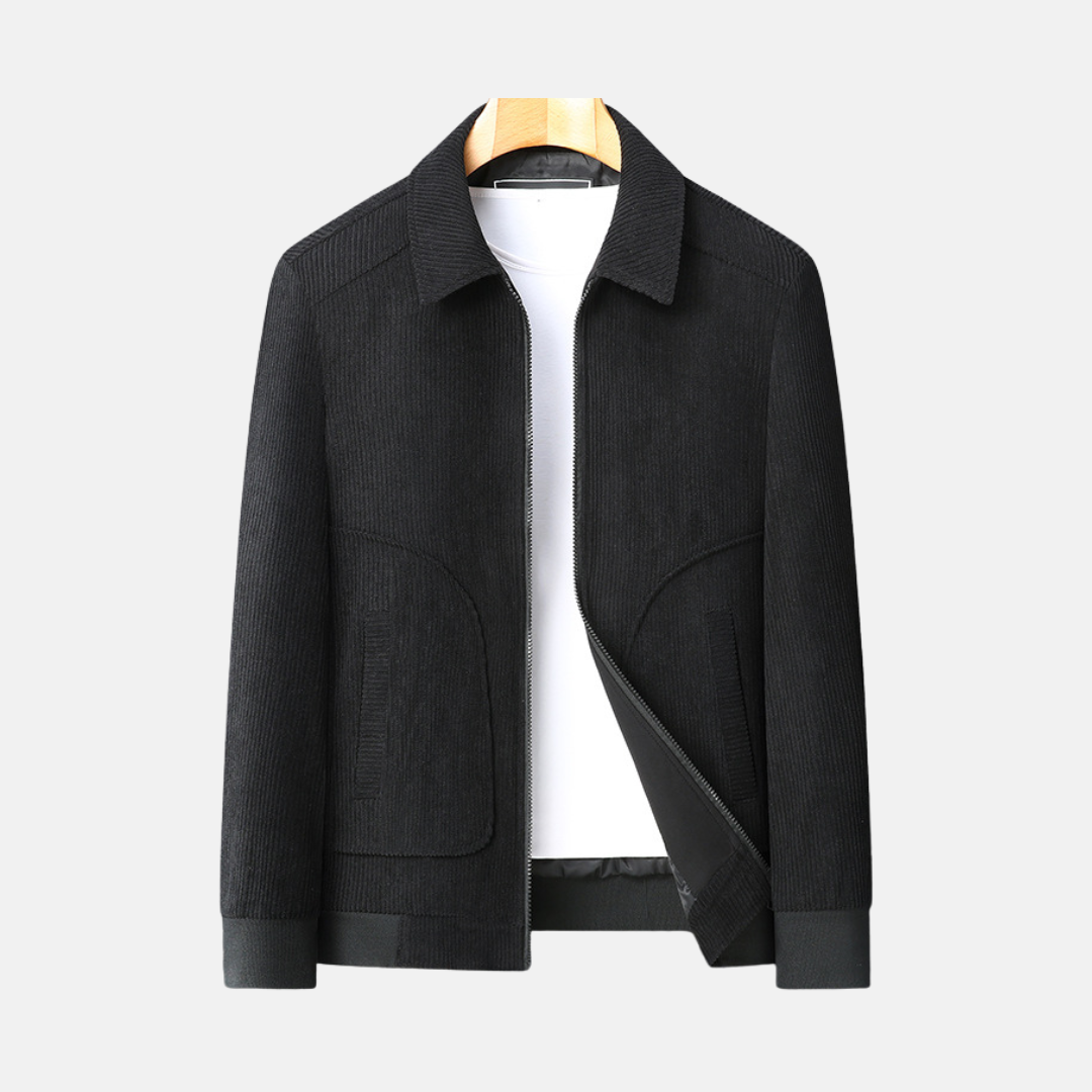 Men’s Jacket - Corduroy - Loose Fit - Hip Length - Ribbed Cuffs and Hem