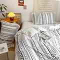 Cotton Striped Tassel Duvet Cover