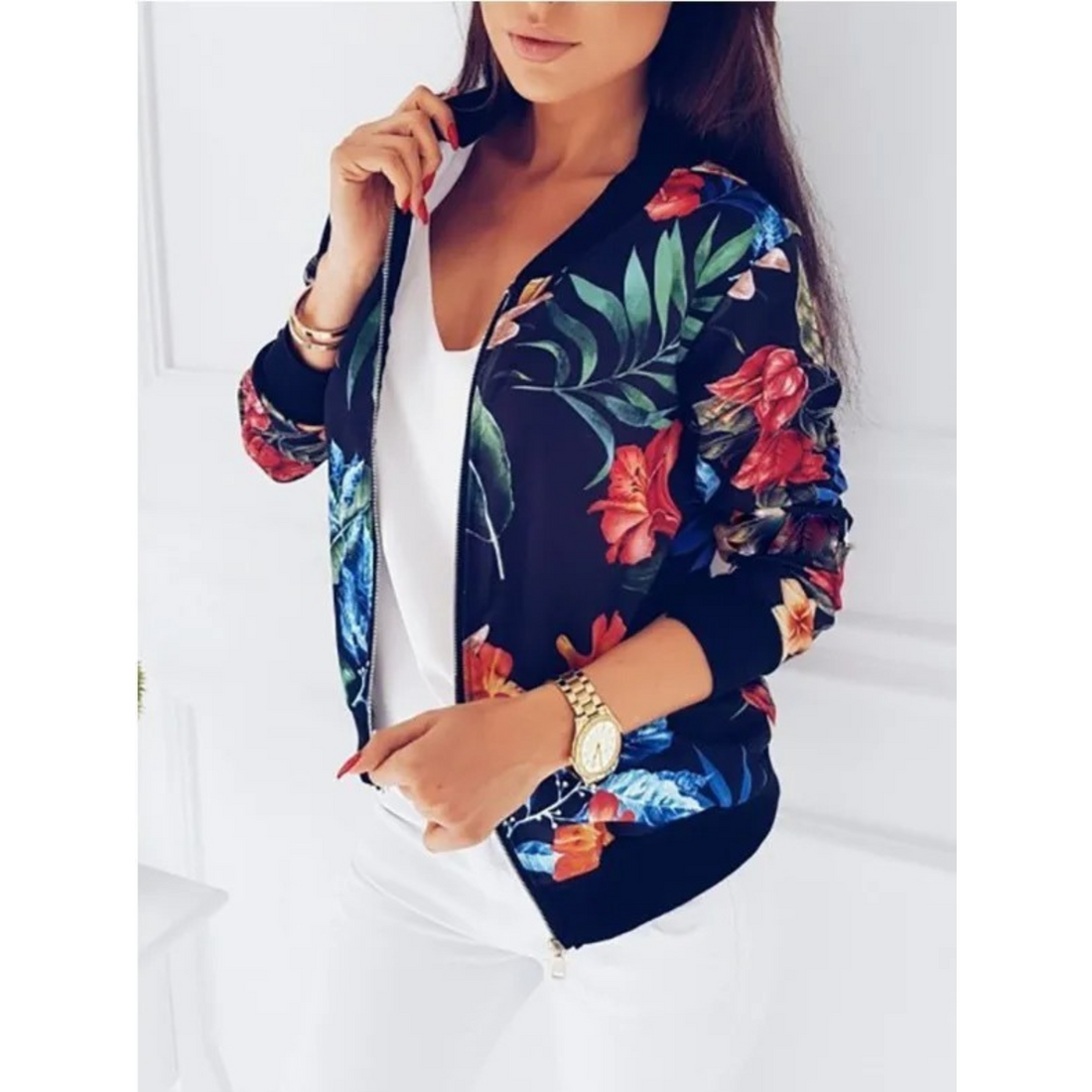 Bella - floral print bomber jacket for a fresh look