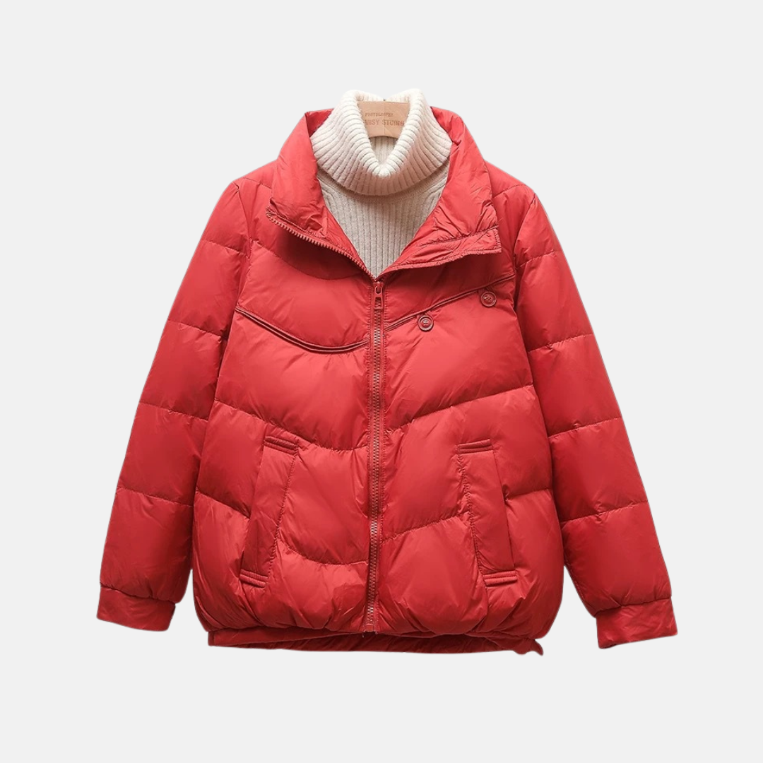 Women's puffer coat with stand collar
