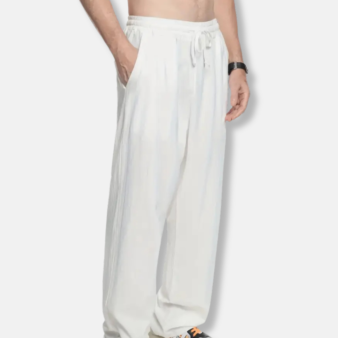 Rocco Relaxed Fit Drawstring Pants | Solid Full-Length Drawstring Pants