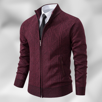 Men’s classic business cardigan with stand collar