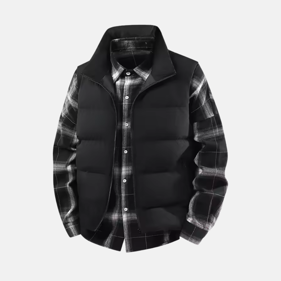 Men’s Puffer Vest – Quilted Insulated – Regular Fit – Stand Collar – Zipper Front