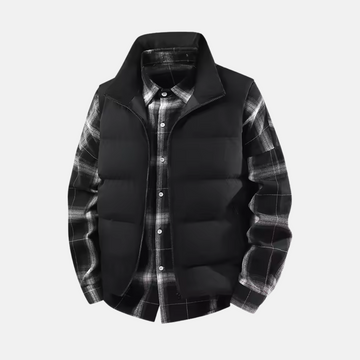 Men’s Puffer Vest – Quilted Insulated – Regular Fit – Stand Collar – Zipper Front