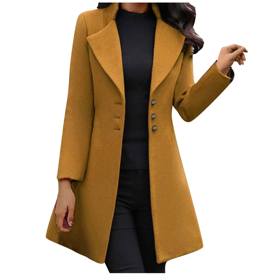 Women's sleek buttoned coat for timeless elegance