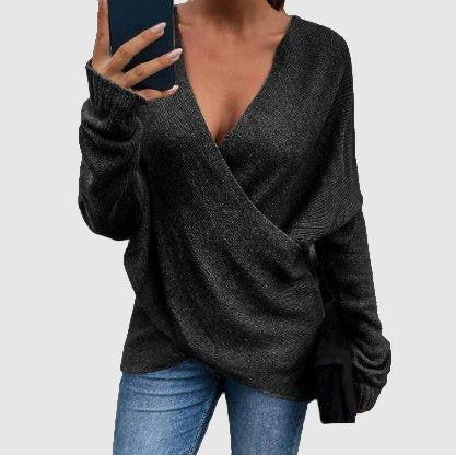 Women's Stylish Long-Sleeve Knit Pullover Sweater