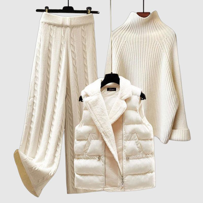 Cozy 3-piece knitted outfit for women