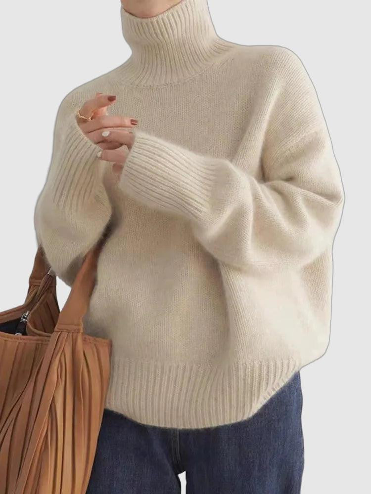 Women's oversized turtleneck sweater for cozy elegance