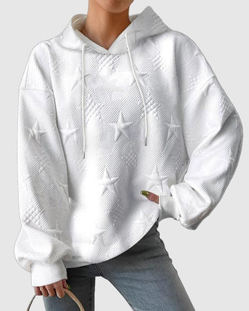 Women's star-embossed hoodie for standout casual wear