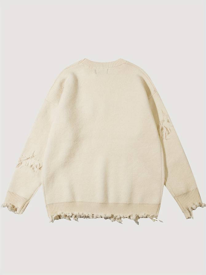 Women's distressed streetwear sweater