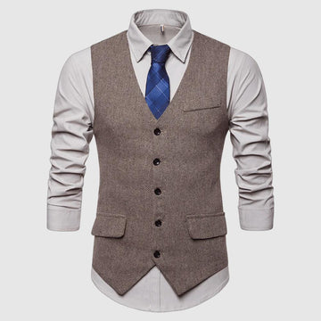 Men's slim fit v-neck casual fashion suit vest