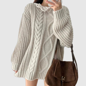 Women's autumn/winter off-shoulder oblique sweater