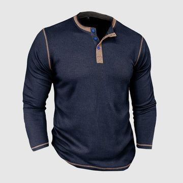 Men’s long-sleeved Henley shirt