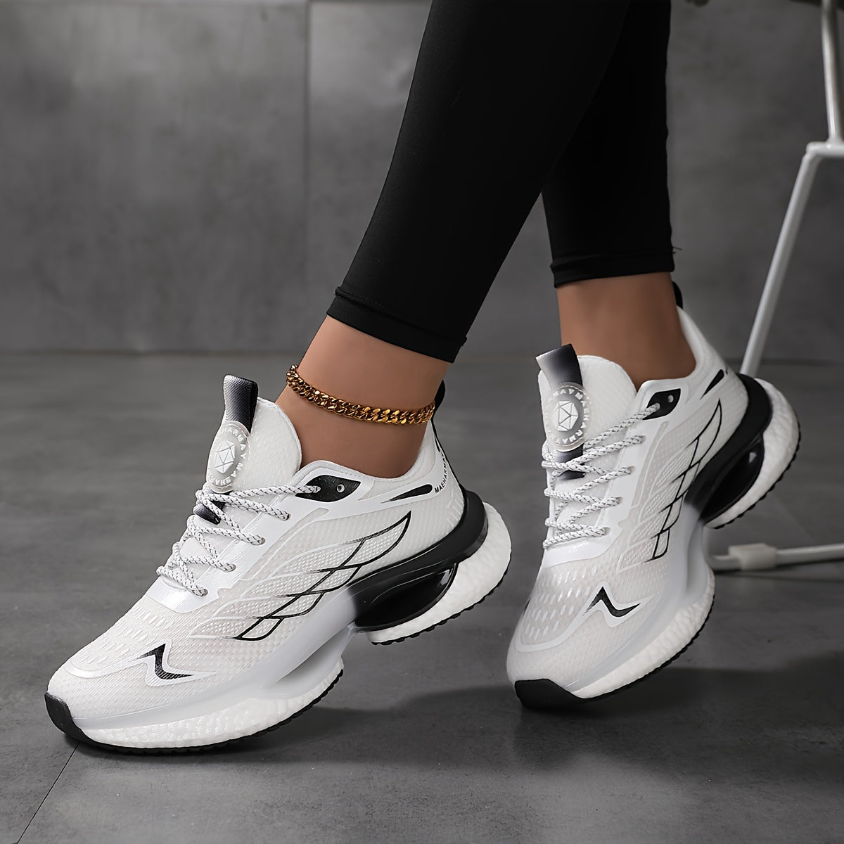 Breathable mesh platform sneakers for women