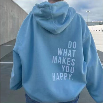 Women's inspirational print hoodie for feel-good fashion