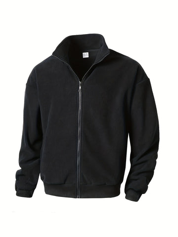 Fleece Jacket with Stand Collar - Lightweight and Breathable Casual Layer