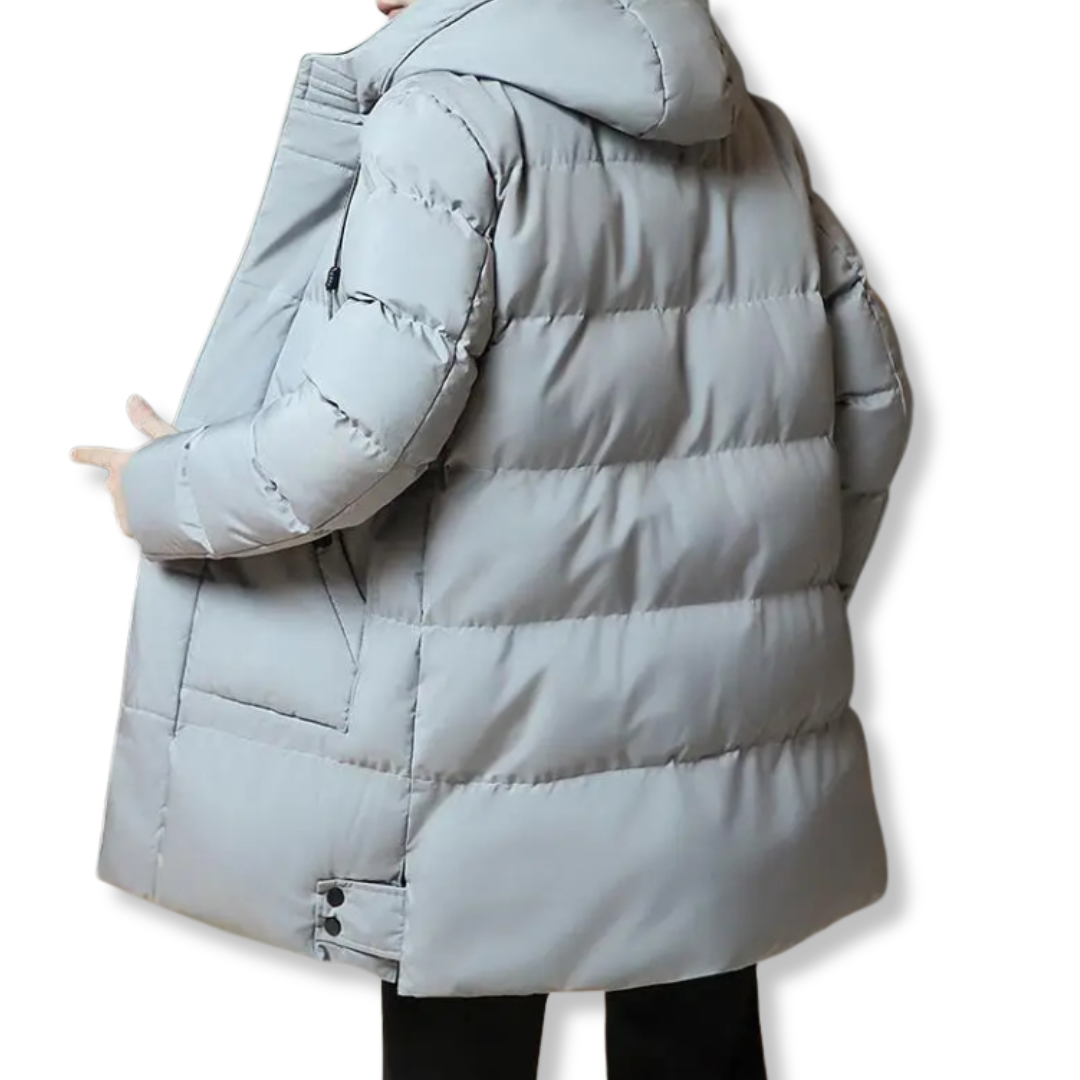 Stefano Hooded Puffer Jacket | Quilted Mid-Thigh Jacket