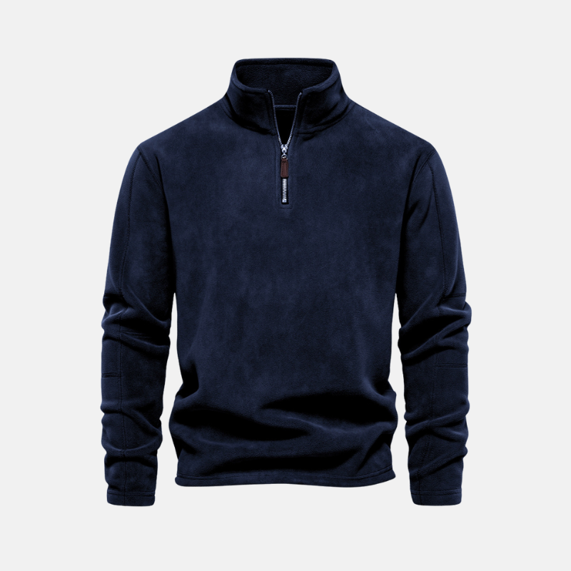 Men’s Sweatshirt - Fleece - Stand Collar - Half-Zip - Long Sleeve