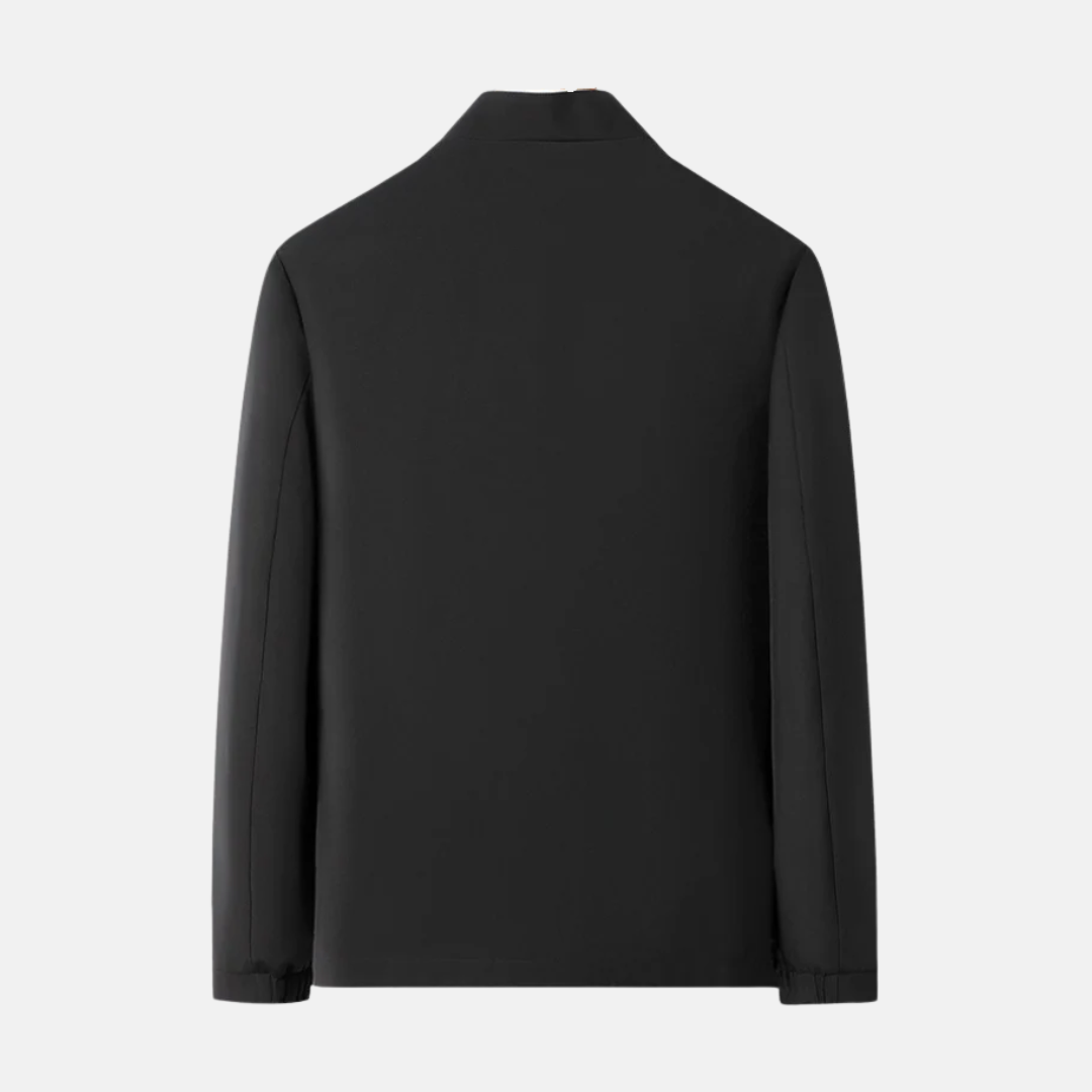 Men’s Bomber Jacket – Windproof – Stand-up Collar – Zipper Pockets – Elastic Trim