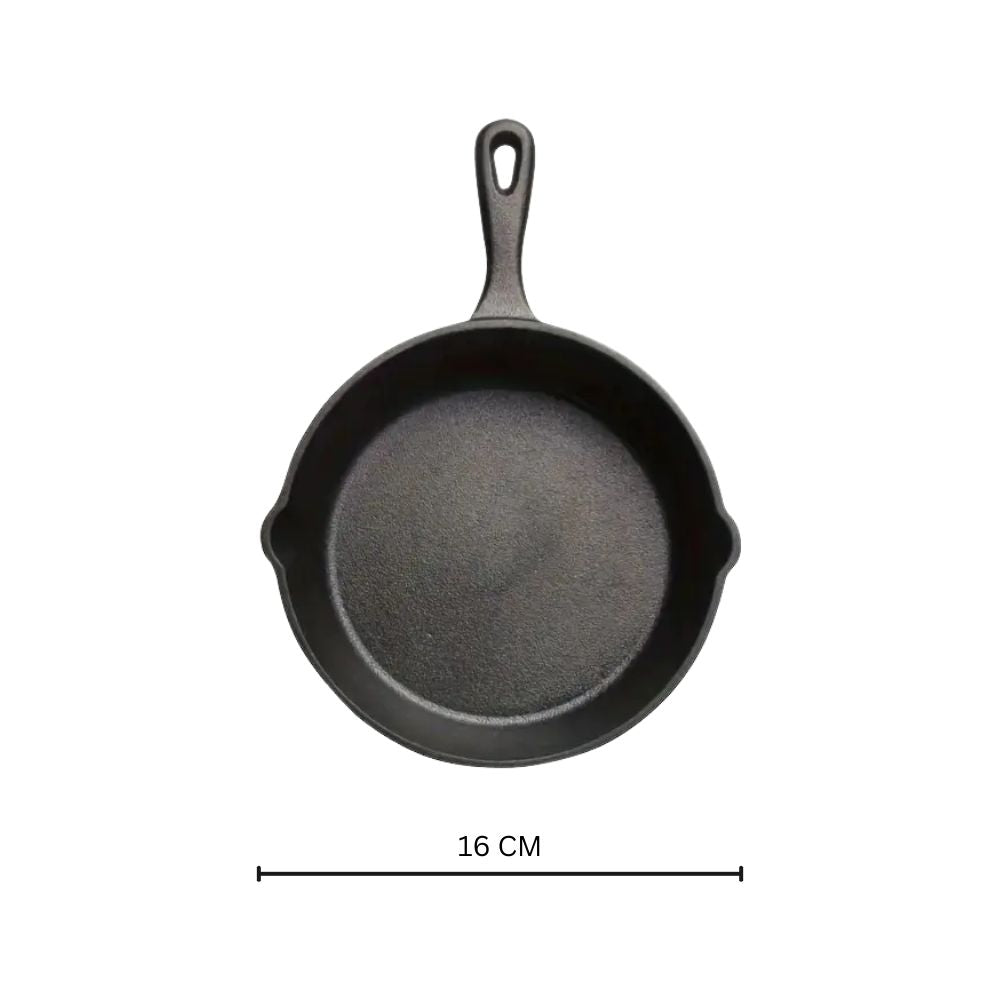Textured Cast Iron Dual Spout Frying Pan