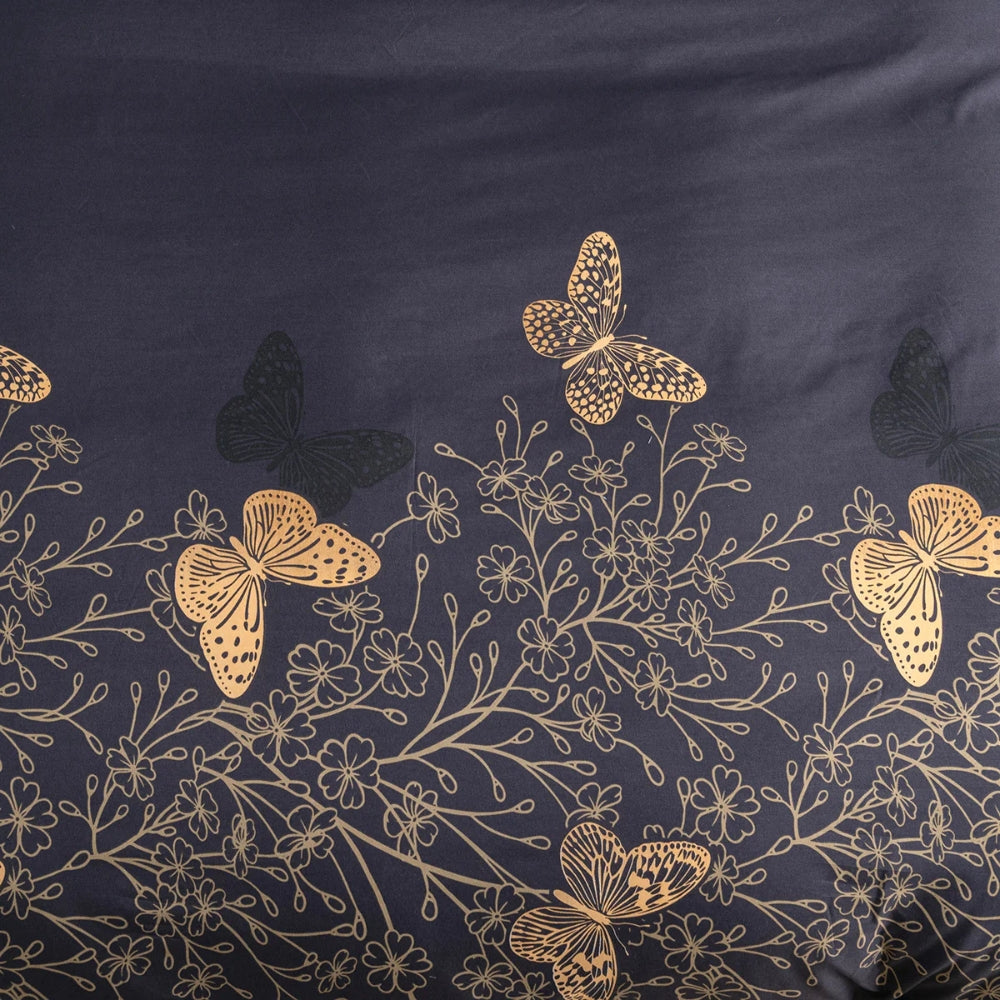 Cotton Butterfly Botanical Print Duvet Cover Set