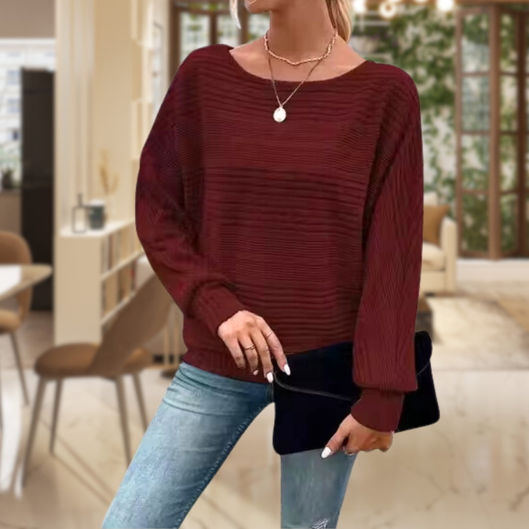 Women's casual striped knit sweater for a relaxed style