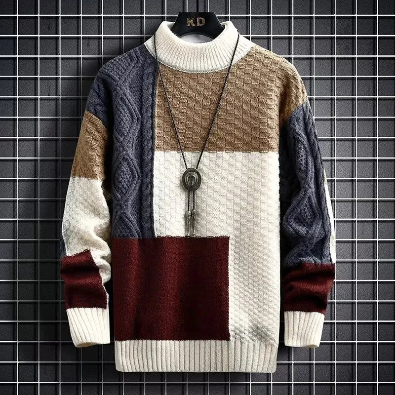 Men's cozy ribbed sweater for classic winter warmth