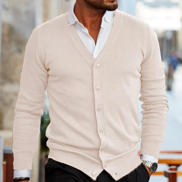 Men’s solid v-neck cardigan