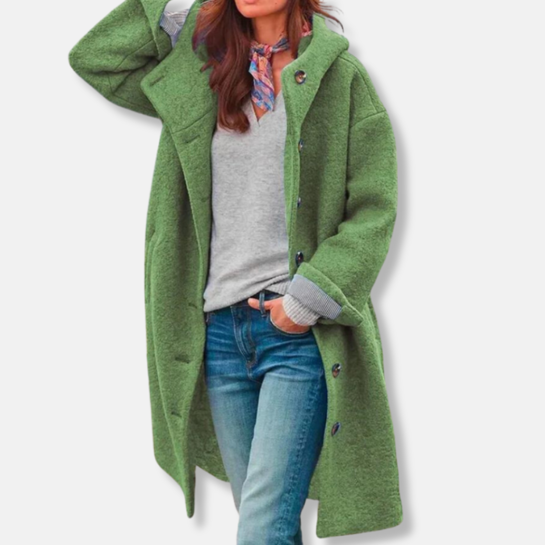 Aurora Oversized Coat | Double Breasted Notched Lapel Overcoat