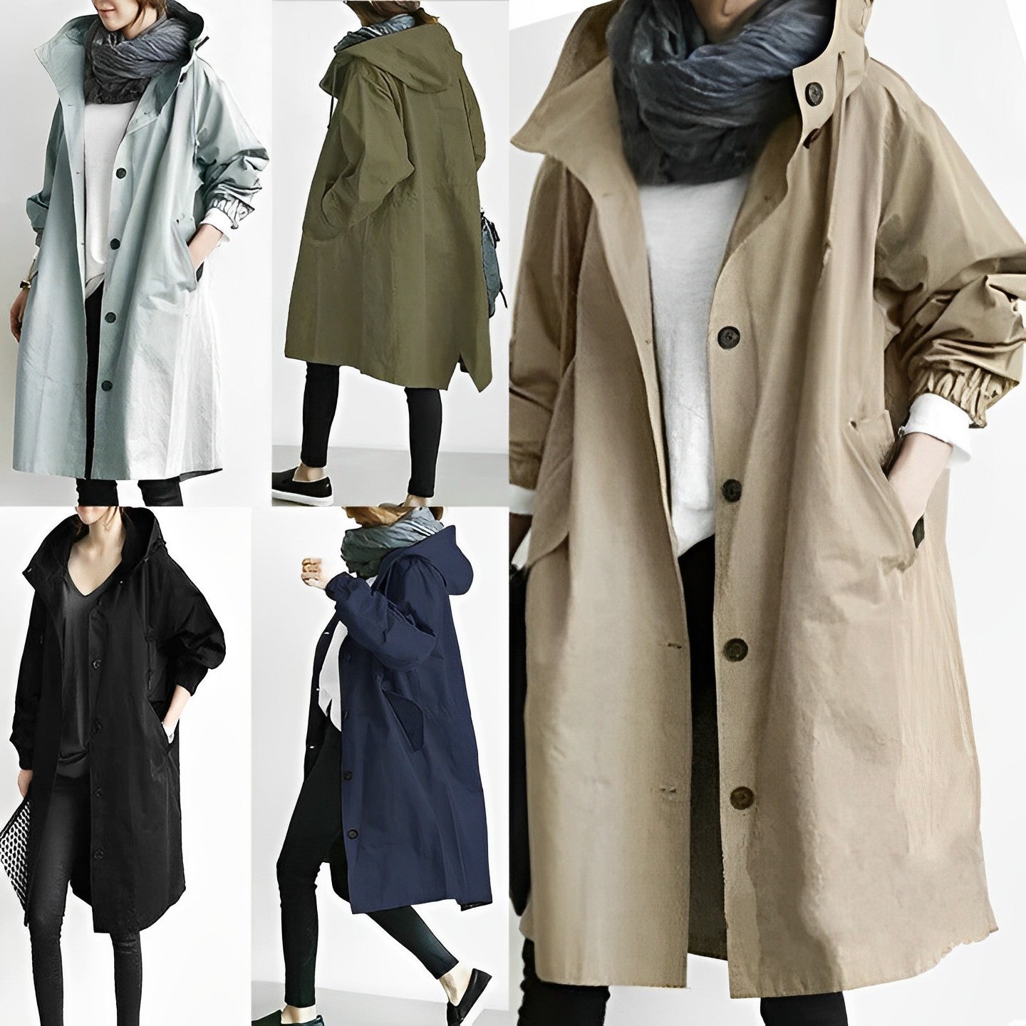 Women's water-resistant trench coat