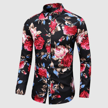 Men's floral button-down shirt