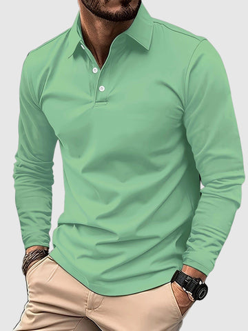 Men's casual long-sleeve polo shirt