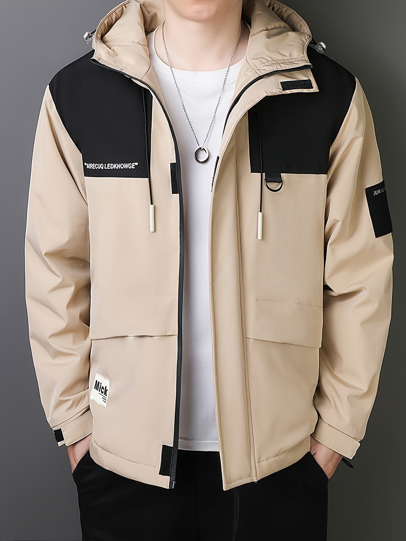 Trendy windproof and waterproof jacket for men with hood