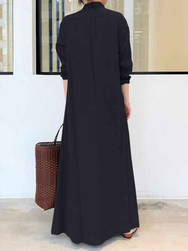 Women's relaxed button-down maxi dress for effortless elegance