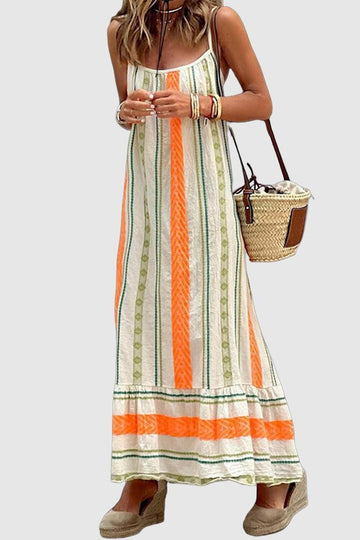 Fiona - bohemian print strap loose fitting dress