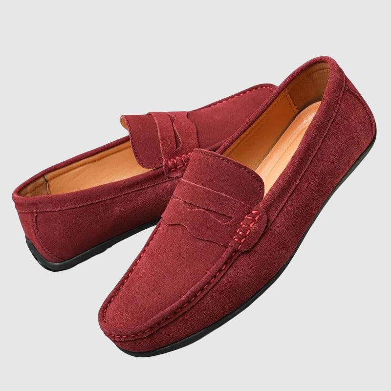 Men's slip-on breathable leather driving shoes