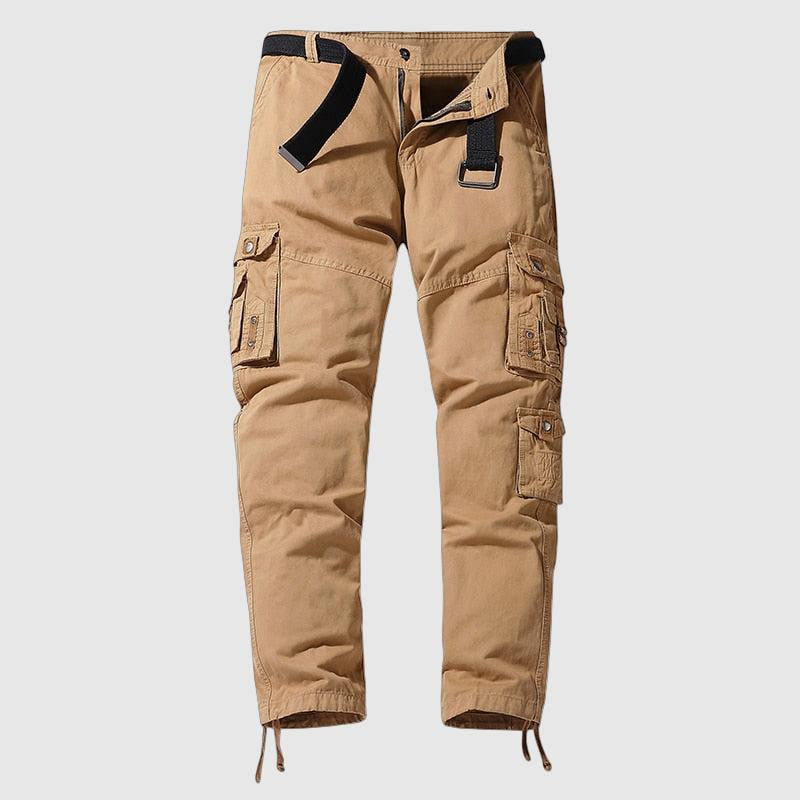 Men’s Cargo Pants - Cotton Blend - Relaxed Fit - Adjustable Waist - Multi-Pocket Design