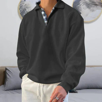 Men's relaxed fit collared sweatshirt for casual style