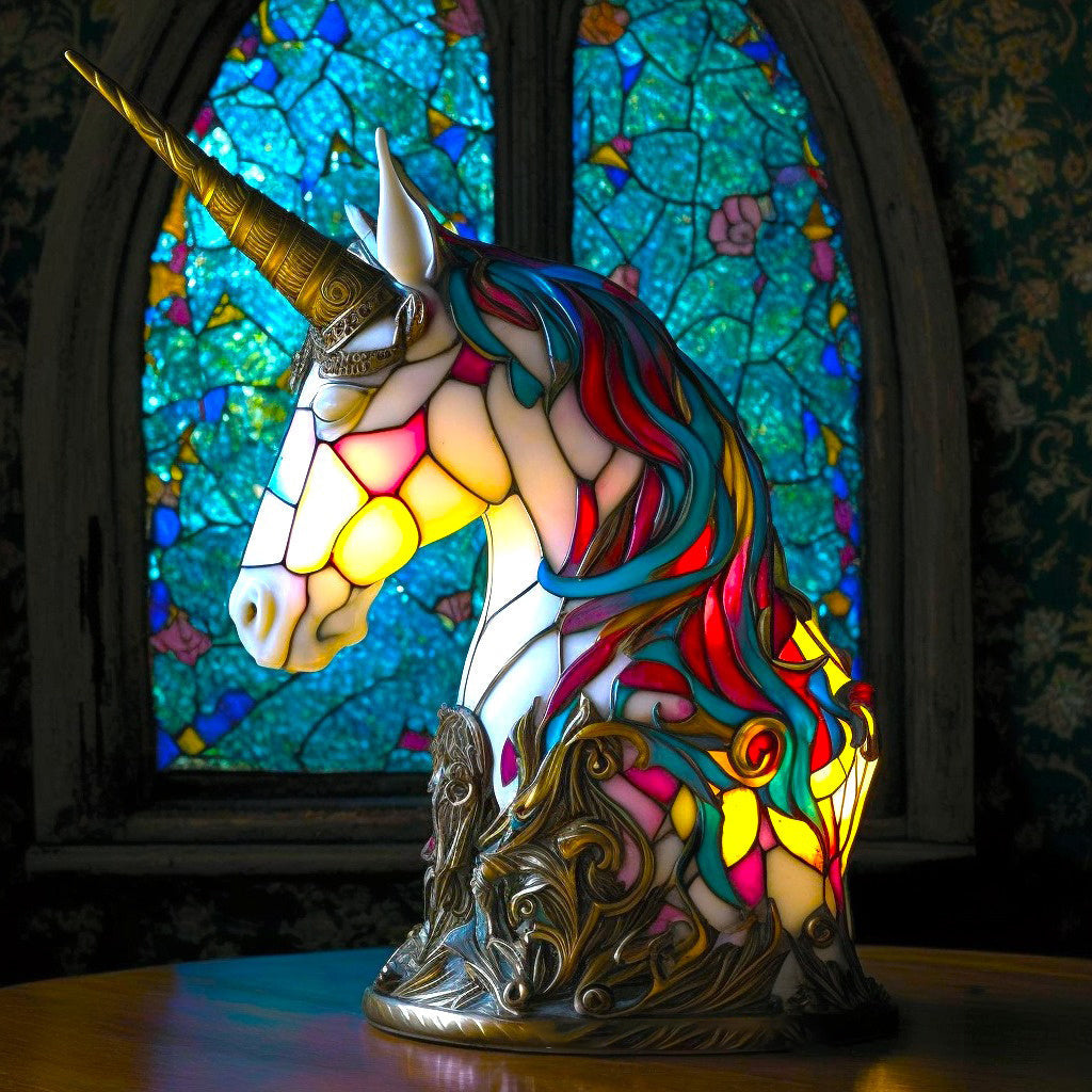Tiffany-Style Stained Glass Elephant Table Lamp