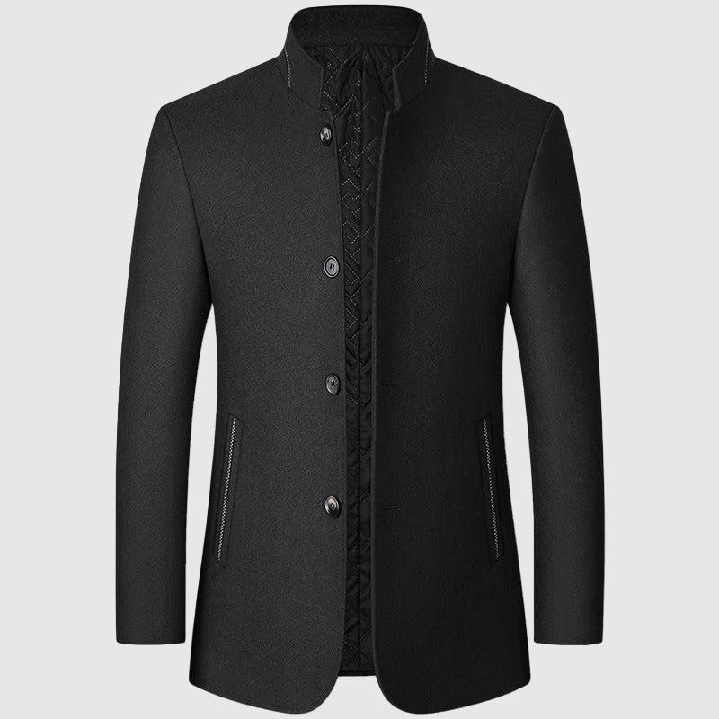 Elegant stand collar coat for men