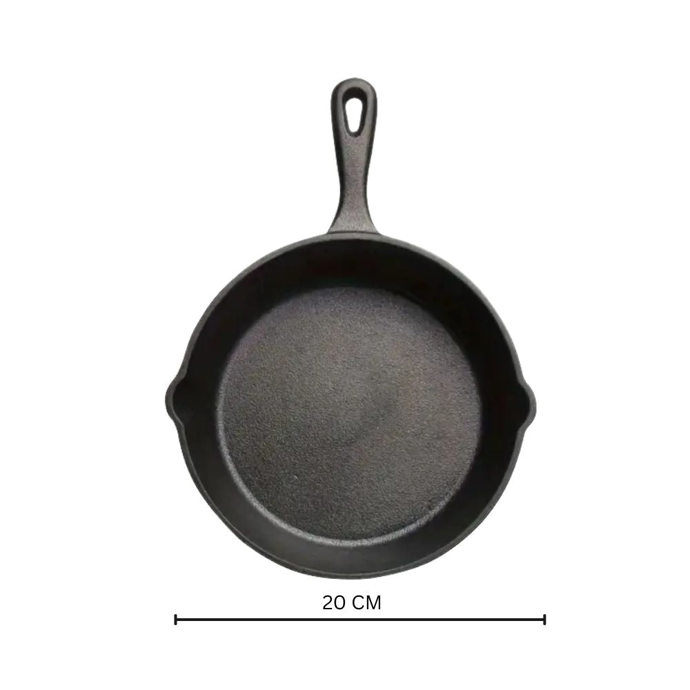 Textured Cast Iron Dual Spout Frying Pan