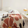 Knitted Jacquard Floral Throw Blanket